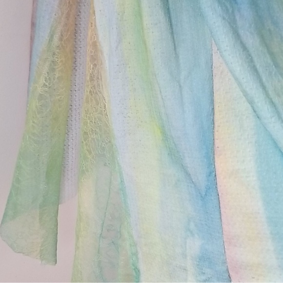 Zara Long Strappy Sea Green Lace Trimmed Dress - Picture 2 of 11